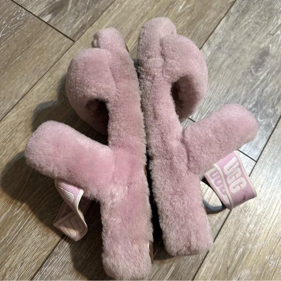 Ugg Oh Yeah Pink Fluffy Slide Sandals Slippers - Picture 4 of 9